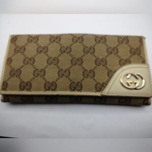 GUCCI GG canvas bifold long wallet Purse Authentic Made in Italy 181593 9416